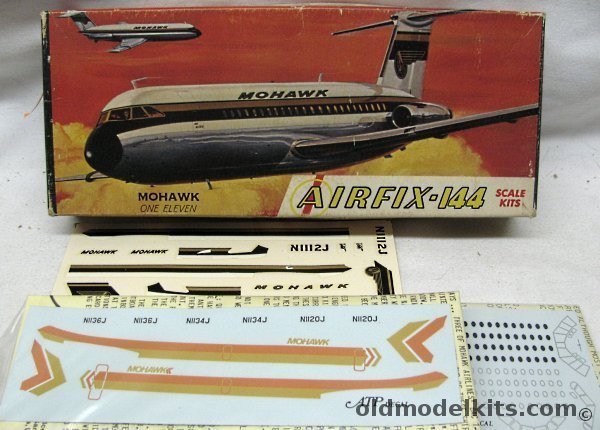 Airfix 1/144 BAC -111 Mohawk Airlines (BAC 111) - Craftmaster Issue - With ATP Mohawk and Window/Frames Decals, 1-88 plastic model kit